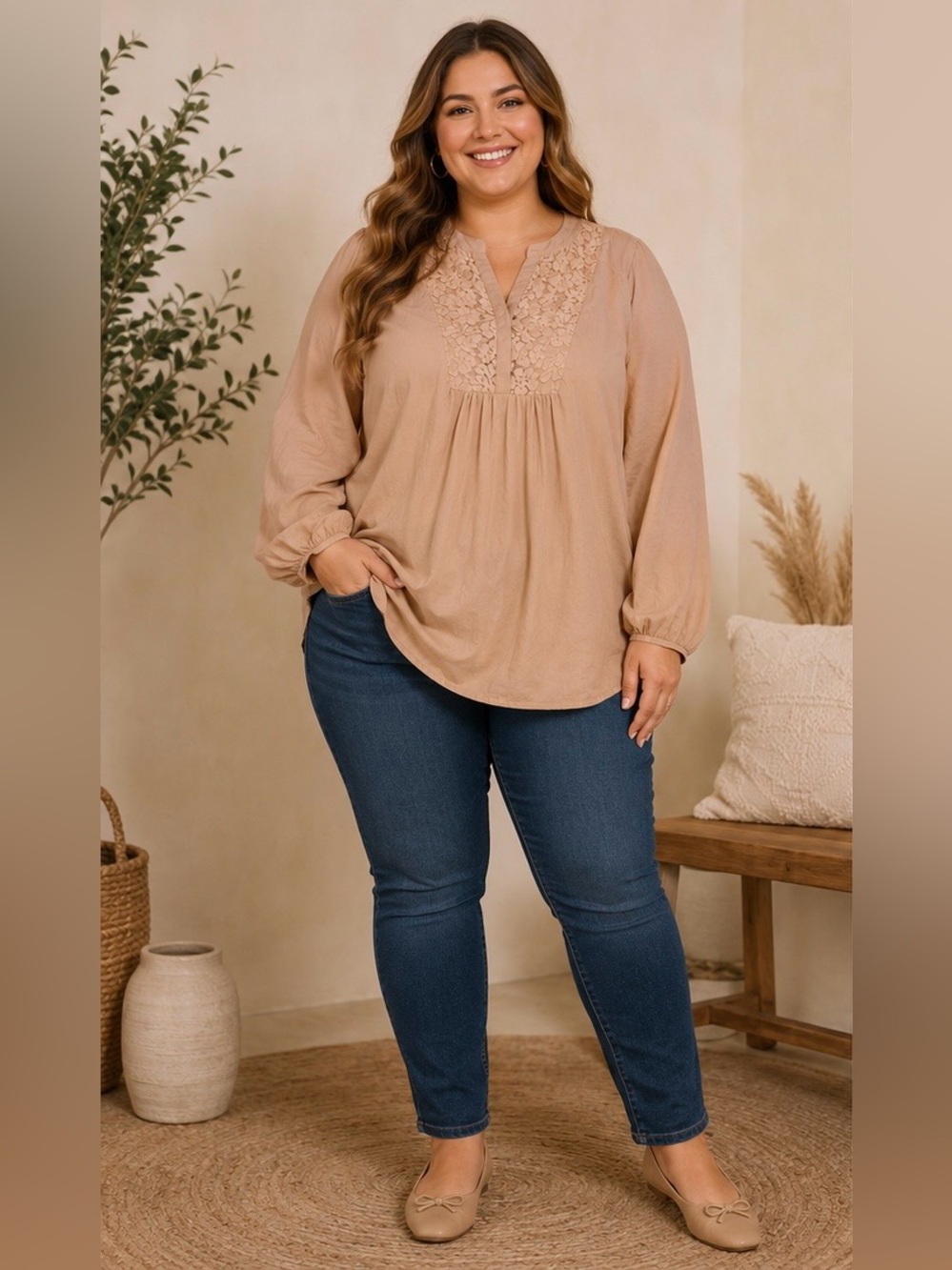 Women's Nine West Vintage America Collection
Lace Detail Blouse